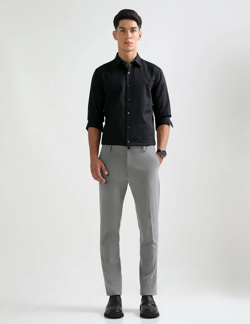 Arrow Black Pure Cotton Manhattan Slim Fit Shirt for Men | Best Price UAE