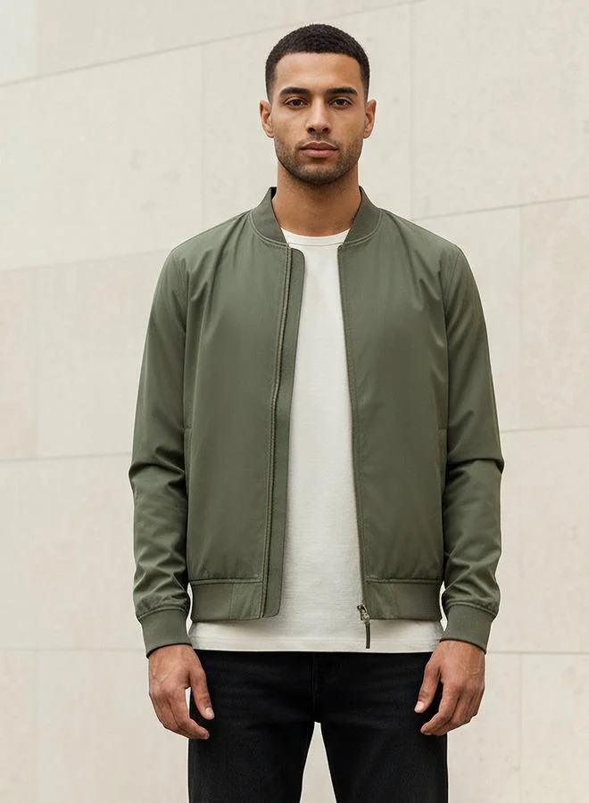 سبلاش فيڤ Men Bomber Jacket with Zip Closure