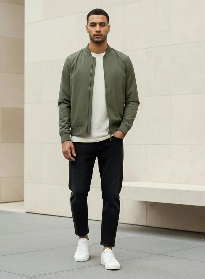 سبلاش فيڤ Men Bomber Jacket with Zip Closure