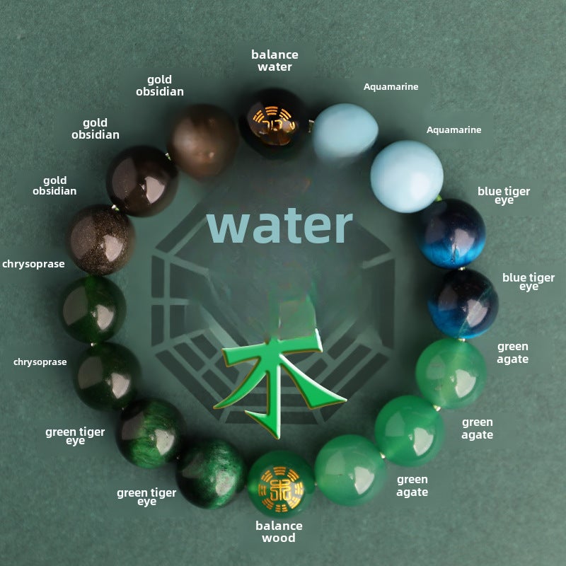 Dual Element Bead Bracelet for BalanceShui Mu full natural stone multi-treasure [bead diameter 12mm] generous men and women Shui Mu full natural stone multi-treasure [bead diameter 12mm] generous men and women
