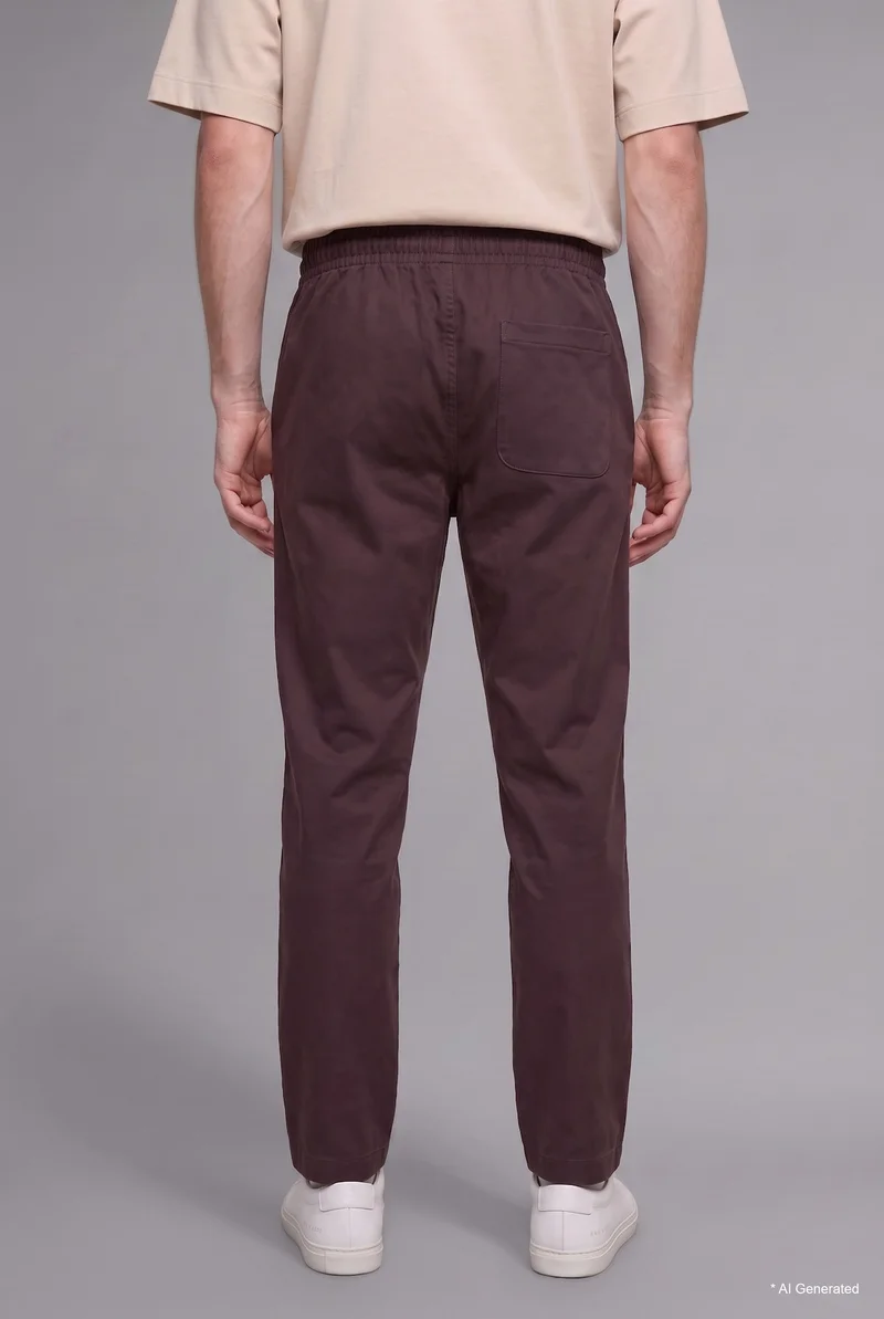 Defacto  Relaxed Fit Elastic Waist Straight Leg Trousers for Men | Best Price UAE