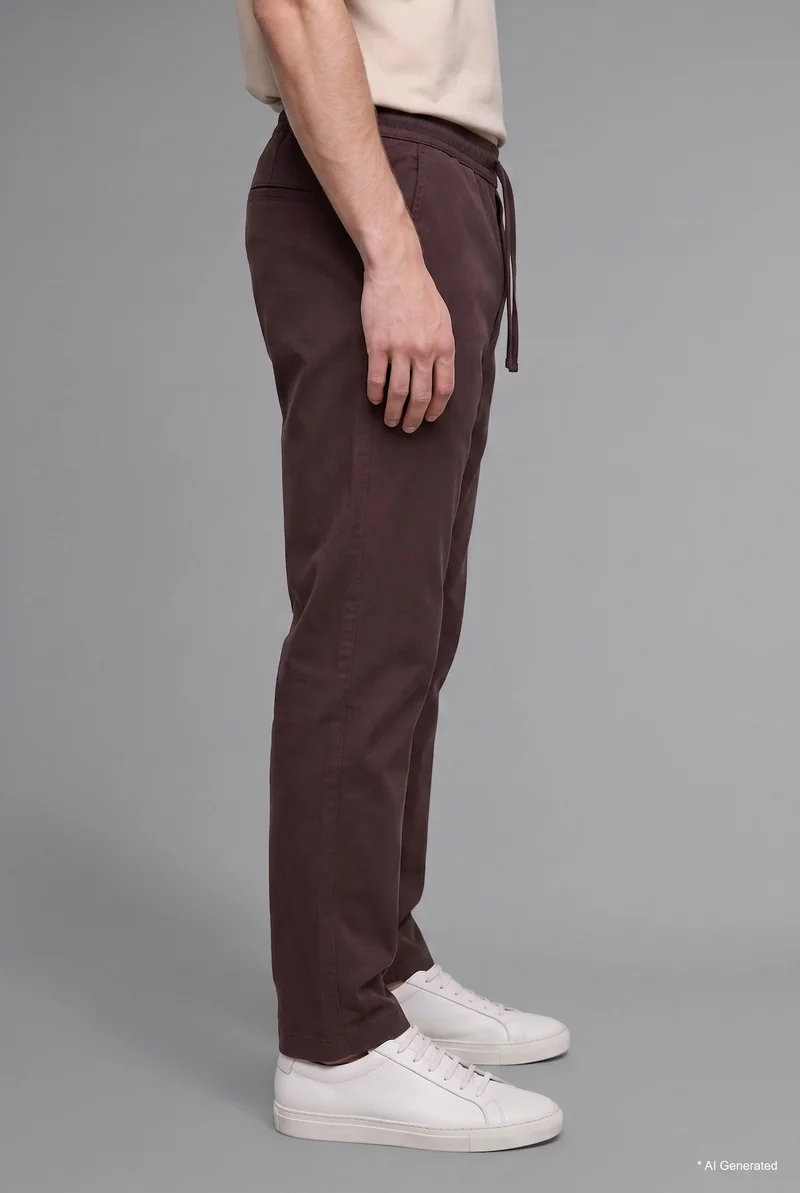 Defacto  Relaxed Fit Elastic Waist Straight Leg Trousers for Men | Best Price UAE