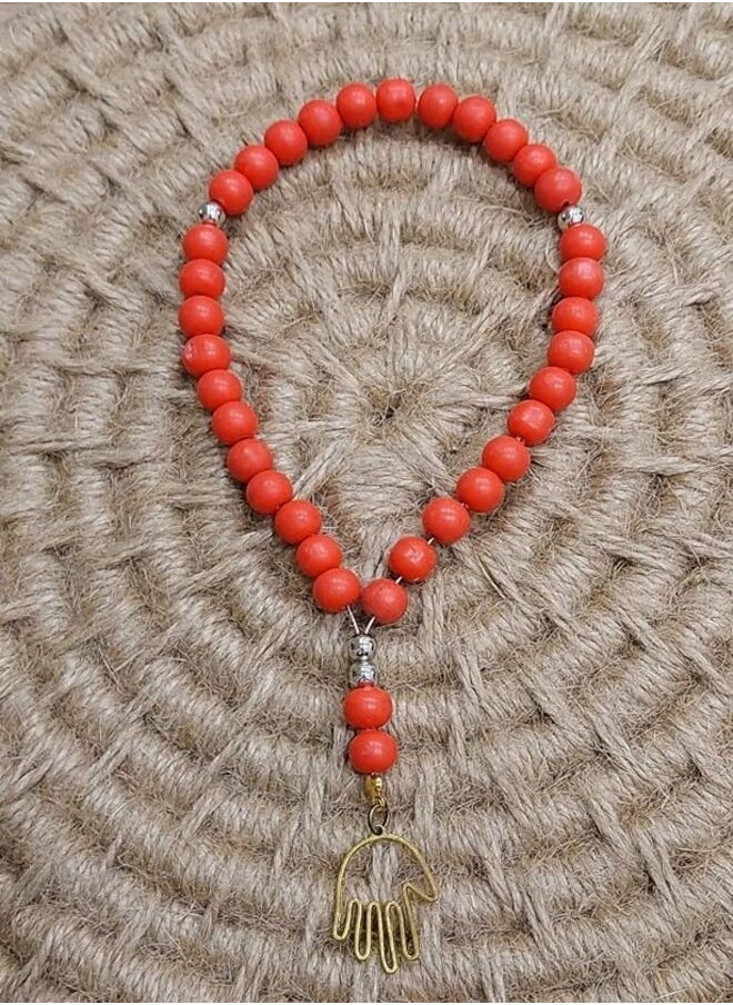 tag - 33 Beads and Handmade Metal Spacers Rosary - Image 1