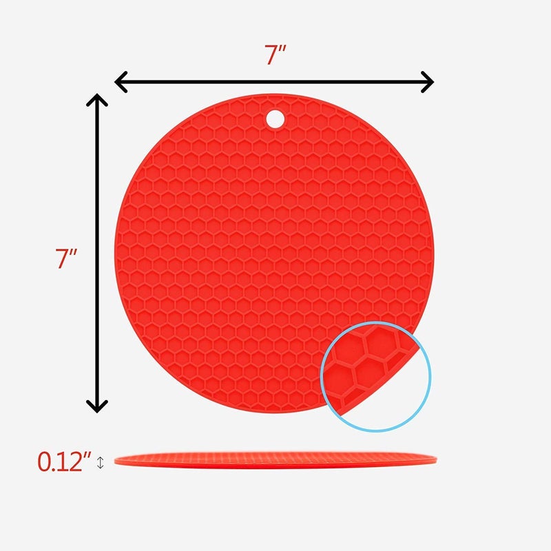 EASYMART Set of 4 Silicone Trivets Mat for Dish Hot Pads for Counter Top,Pan and Pot Heat Resistant Hot Protector Round Holder Random Color - Image 2