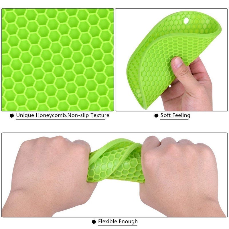 EASYMART Set of 4 Silicone Trivets Mat for Dish Hot Pads for Counter Top,Pan and Pot Heat Resistant Hot Protector Round Holder Random Color - Image 4