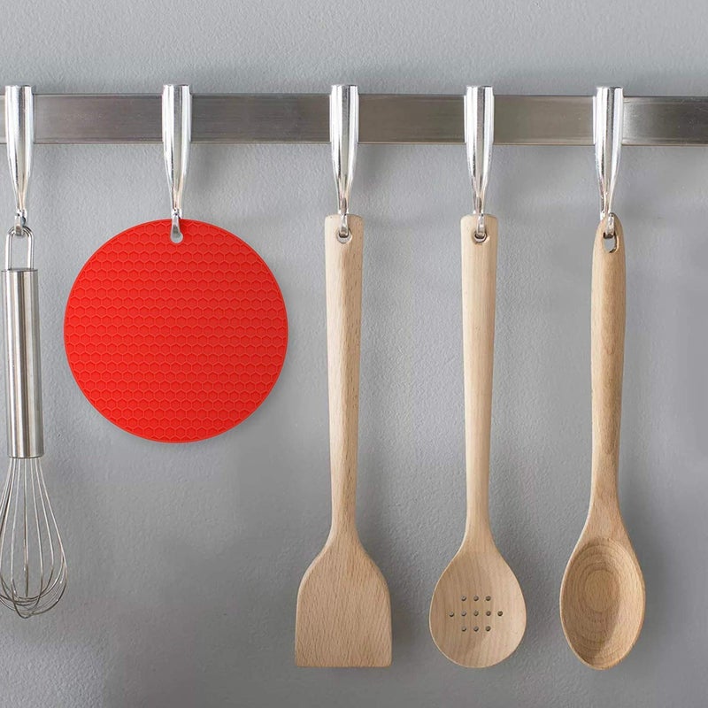 EASYMART Set of 4 Silicone Trivets Mat for Dish Hot Pads for Counter Top,Pan and Pot Heat Resistant Hot Protector Round Holder Random Color - Image 5