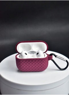 Generic Silicone Case for Airpods 4th Generation 2024 Accessories with Keychain - Red Wine 