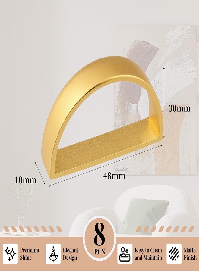 Yncotte 8 Pcs Gold Napkin Rings, Semicircle Metal Gold Napkin Holder Buckles for Fall Thanksgiving Christmas Party Wedding Table Decor - Image 2
