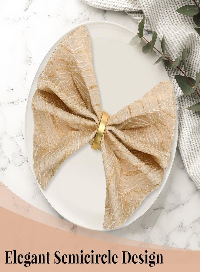 Yncotte 8 Pcs Gold Napkin Rings, Semicircle Metal Gold Napkin Holder Buckles for Fall Thanksgiving Christmas Party Wedding Table Decor - Image 4