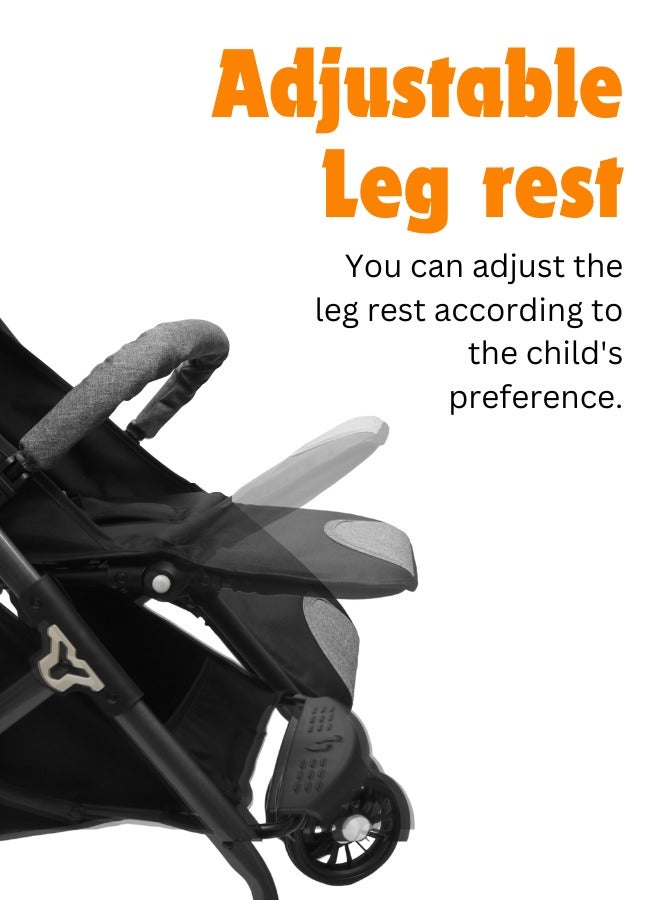 turtees Portable Single Stroller Sit And Lie Down Newborn Baby Stroller Shock-absorbing Foldable Pram - Image 4