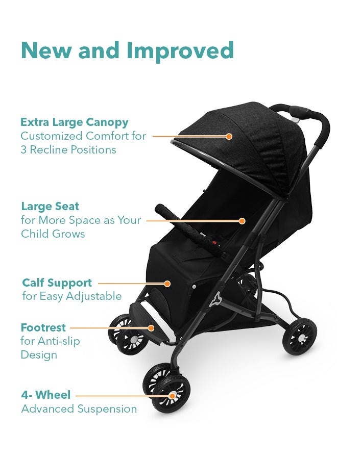 turtees Portable Single Stroller Sit And Lie Down Newborn Baby Stroller Shock-absorbing Foldable Pram - Image 5