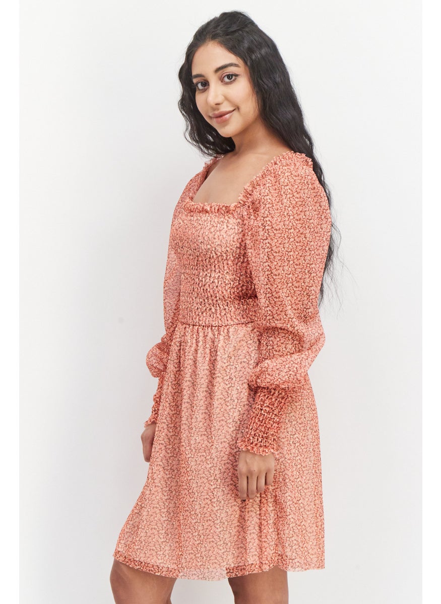RIVER ISLAND فستان ميني منسوج للنساء، مجموعة حمراء  - Image 3