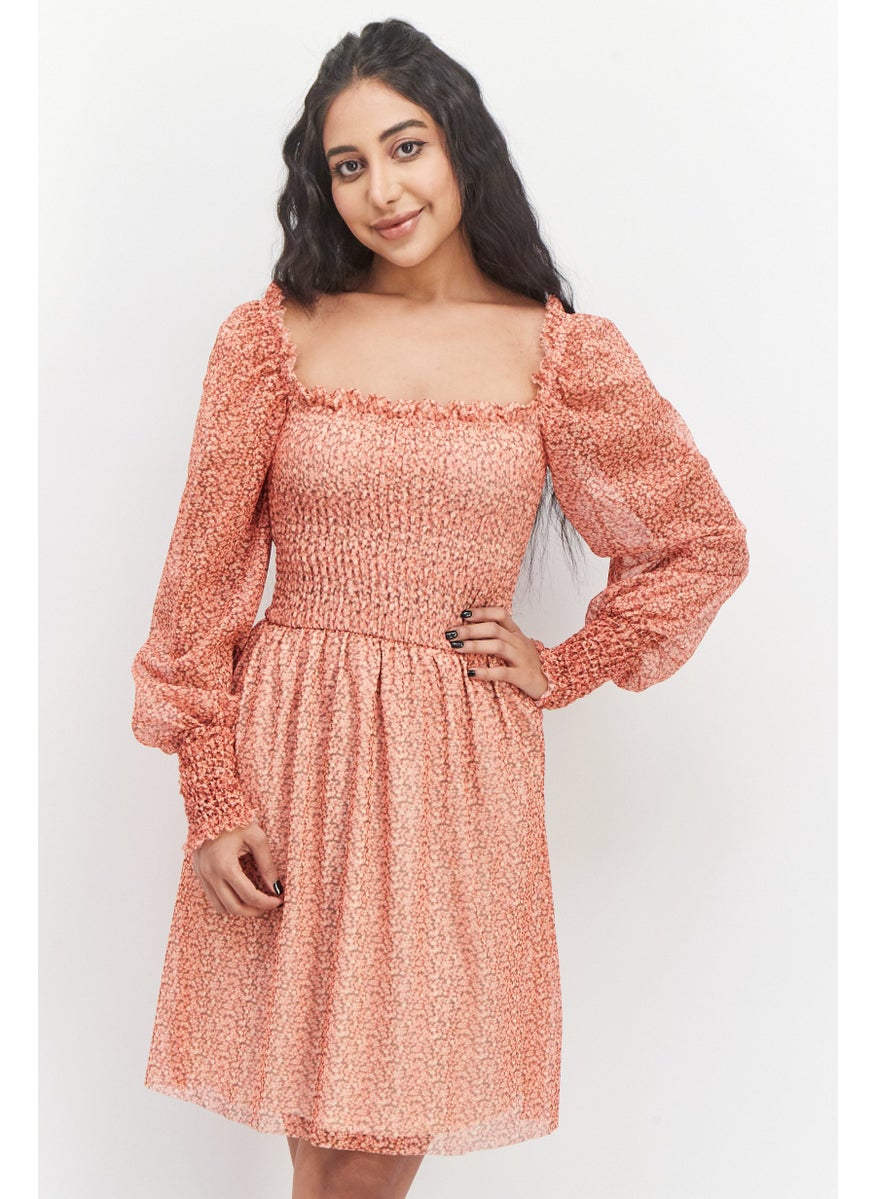 RIVER ISLAND فستان ميني منسوج للنساء، مجموعة حمراء  - Image 1