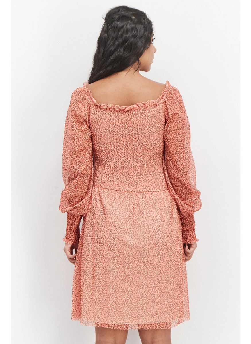 RIVER ISLAND فستان ميني منسوج للنساء، مجموعة حمراء  - Image 4