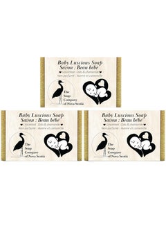 CHOiCE choice Baby Luscious Unscented Soap 3bar Combo  With Chamomile  Sifted Organic Oats  Vegan Nutfree Glutenfree  By The Soap Company of Nova Scotia Ltd 