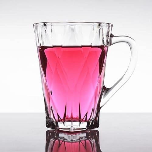 VILON Italian Premium Glass Tea Cup Set | Coffee Mugs with Handle Transparent Drinking Cup for Milk, Cappuccino, Hot Chocolate & Cold Beverages | 175ml | Set of 6 (CHEX Teacup 175ML 6) - Image 4