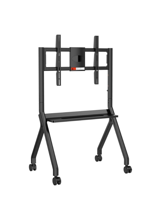 Aztech عربة تلفاز FD580 مع عجلات للسبورة الذكية 55-65 بوصة، حامل متنقل، للمنزل والمدرسة والمكتب، حامل عربة ثقيل 55"-100"، سعة تحميل 120 كجم، سلسلة ELITE - Image 1