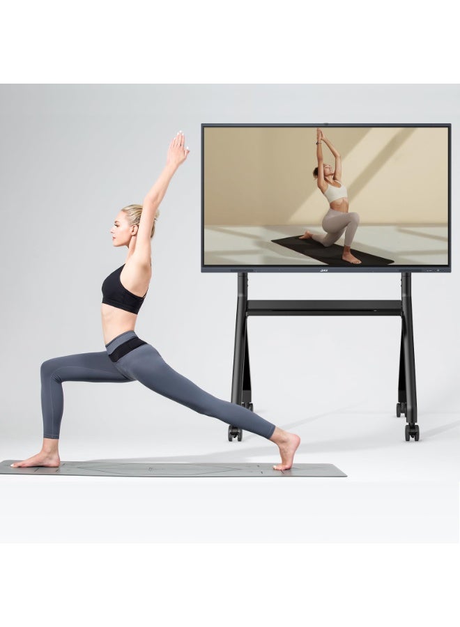 Aztech عربة تلفاز FD580 مع عجلات للسبورة الذكية 55-65 بوصة، حامل متنقل، للمنزل والمدرسة والمكتب، حامل عربة ثقيل 55"-100"، سعة تحميل 120 كجم، سلسلة ELITE - Image 2