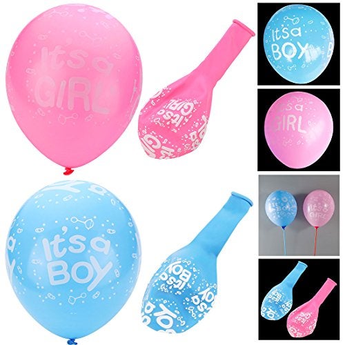 TOYXE Baby Shower Decoration Balloons - Blue & Pink (Pack of 30) | Baby Shower Decoration Items | Its a Boy and Its a Girl Printed Balloons - Image 2