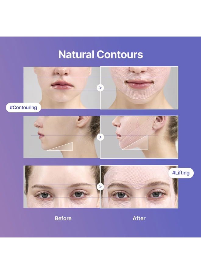 MEDITHERAPY Tension Up Mask 5EA - Korean Collagen Face V Line Lifting Mask - Hydrating Firming & Skin Tightening for Sharp & Sculpted Contour - Matrixyl & Peptide Gel Facial Mask for Youthful Radiance - Image 2