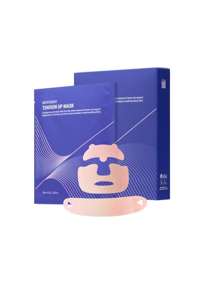 MEDITHERAPY Tension Up Mask 5EA - Korean Collagen Face V Line Lifting Mask - Hydrating Firming & Skin Tightening for Sharp & Sculpted Contour - Matrixyl & Peptide Gel Facial Mask for Youthful Radiance - Image 1
