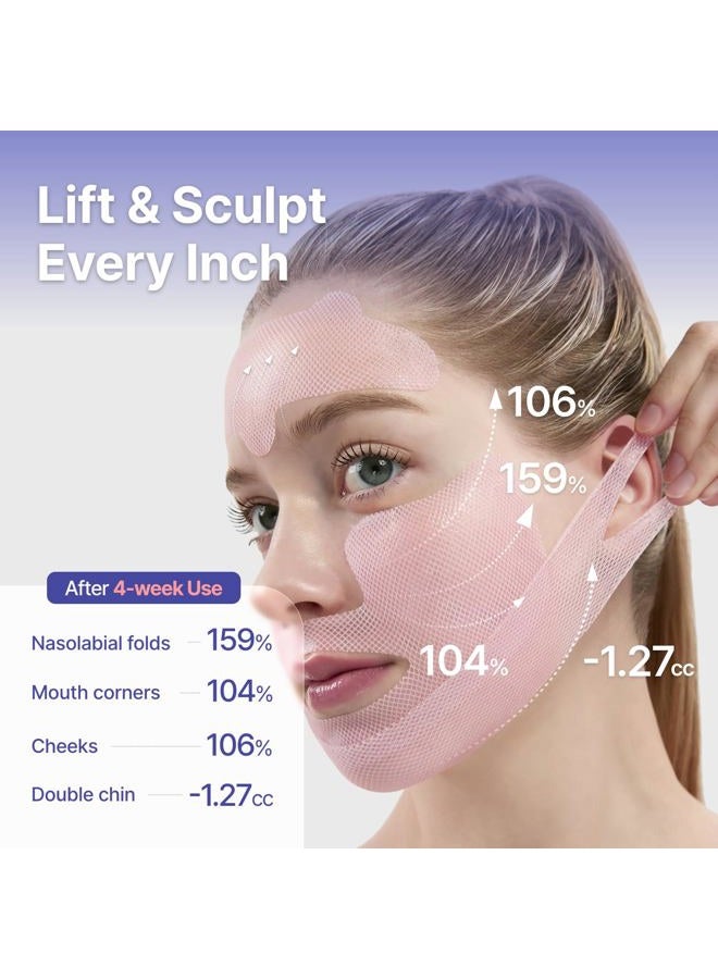 MEDITHERAPY Tension Up Mask 5EA - Korean Collagen Face V Line Lifting Mask - Hydrating Firming & Skin Tightening for Sharp & Sculpted Contour - Matrixyl & Peptide Gel Facial Mask for Youthful Radiance - Image 4