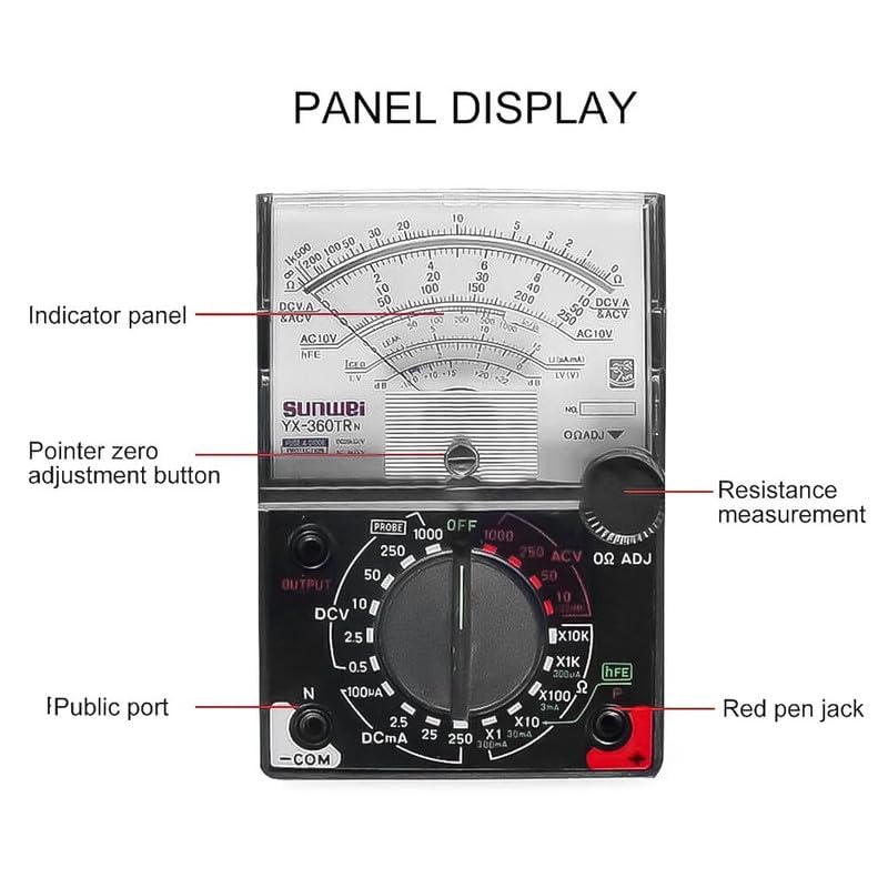 ESPtronics ESPTRONICS Analog Multimeter for Electronics AC DC YX360TR High Accuracy Voltage Current Resistance Meter  - Image 2