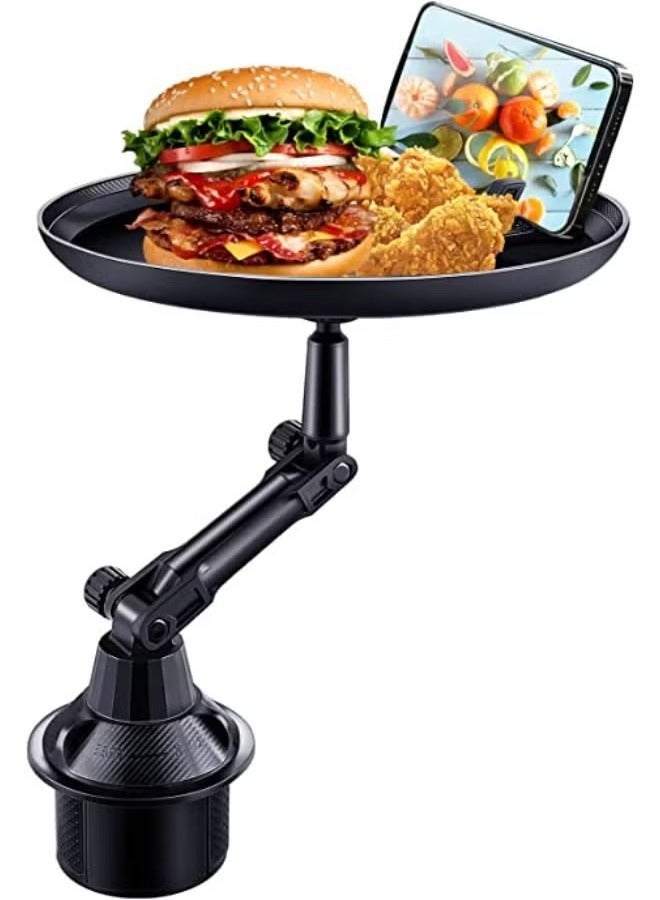 SHOPI Car Cup Holder Tray, Car Tray Table with Phone Holder, Adjustable Car Tray Perfect for Eating in The Car