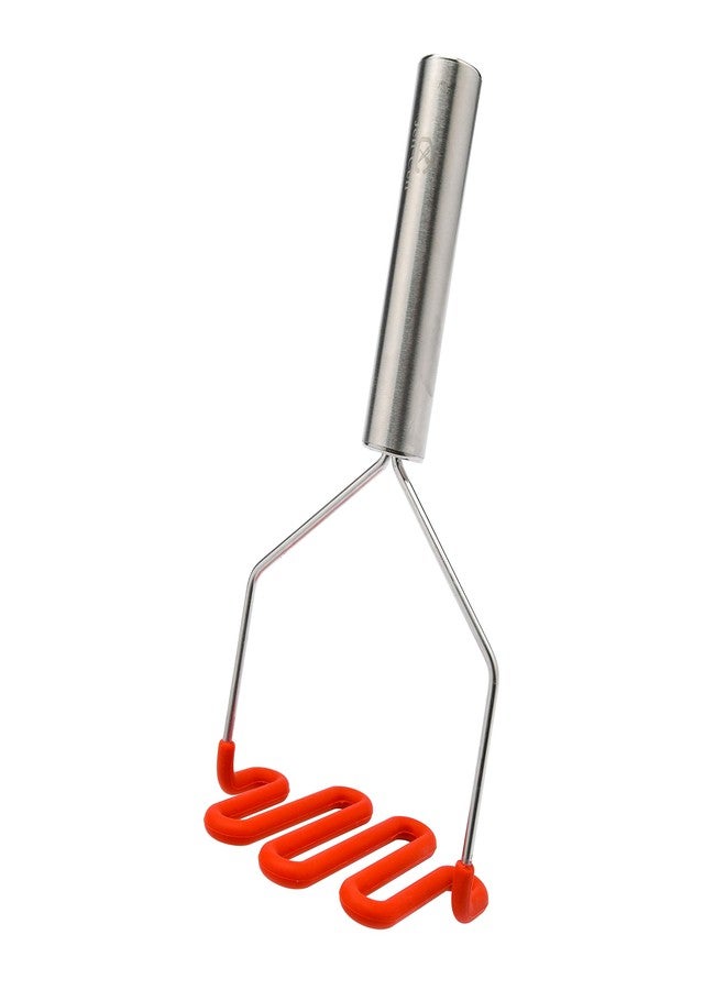 Jell-Cell Potato Masher - Silicone Protect Body with Premuim Stainless Steel Non Scratch Cookware for Smooth Mashed Potato Vegetables and Fruits Color Red - Image 2