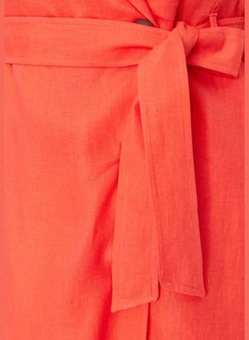 trendyol Red Plain Jacket Dress Midi Plus Size Plus Size Dress