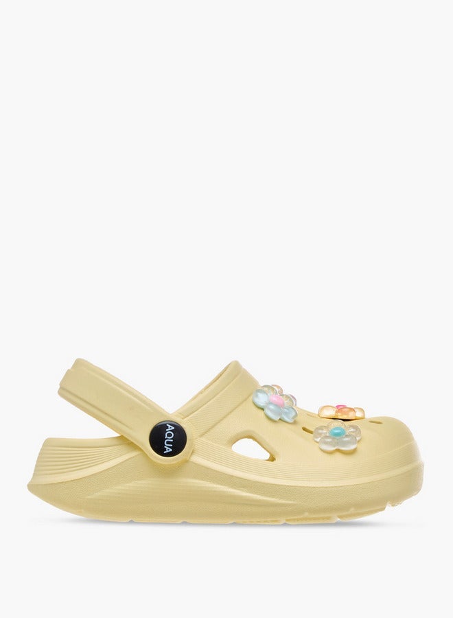 أكوا كلوبز بتطريز زهري مع حزام خلفي - Image 1