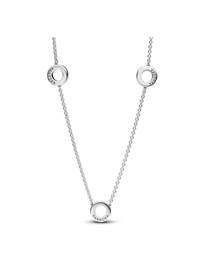 باندورا Sterling silver necklace with clear cubic zirconia