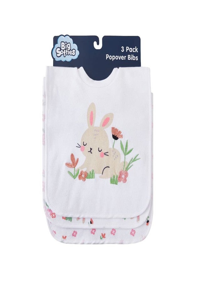 Big Softies مرايل بيج سوفتيز بوبوفر - أرنب | مطبوعة ومطرزة | ياقة مطاطية ناعمة | قطن مخلوط | فائقة النعومة والامتصاص | للرضع الذين يعانون من سيلان اللعاب، والتسنين، والرضاعة | للأولاد من 6 إلى 36 شهرًا | عبوة من 3 قطع - Image 1