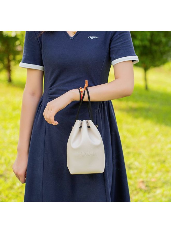 The Camera Bag Is Suitable For Canon R50 Fuji Xm5 Storage Bag Nikon Z50 Second Generation Liner Sony Zve10 Micro SLR-Color:Nikon White Storage Bag Large + Hook Shoulder Strap - Image 5