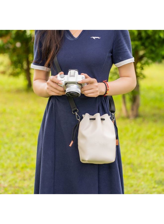 The Camera Bag Is Suitable For Canon R50 Fuji Xm5 Storage Bag Nikon Z50 Second Generation Liner Sony Zve10 Micro SLR-Color:Nikon White Storage Bag Large + Hook Shoulder Strap - Image 2