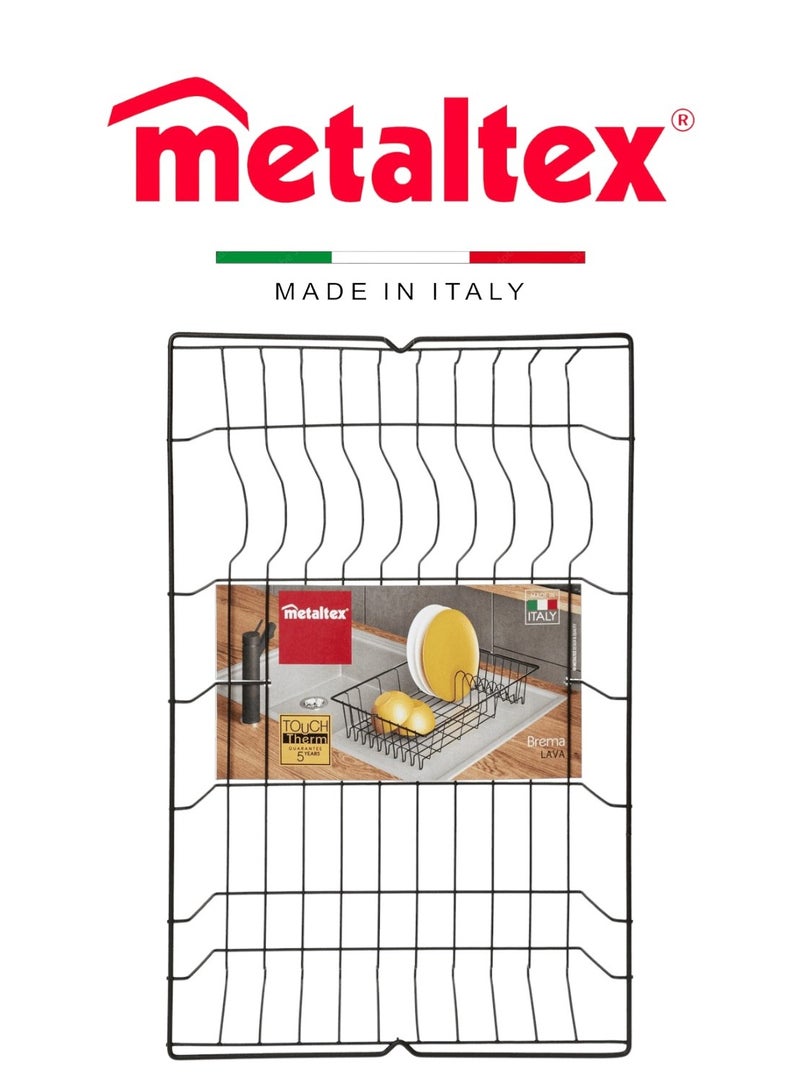 Metaltex Metaltex Black Dish Drainer Brema Lava Touch – Therm Coating, Rust-Proof & Scratch-Resistant, Industrial Style  - Image 1