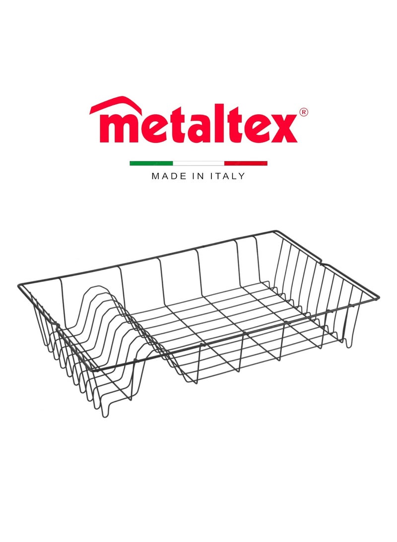 Metaltex Metaltex Black Dish Drainer Brema Lava Touch – Therm Coating, Rust-Proof & Scratch-Resistant, Industrial Style  - Image 2