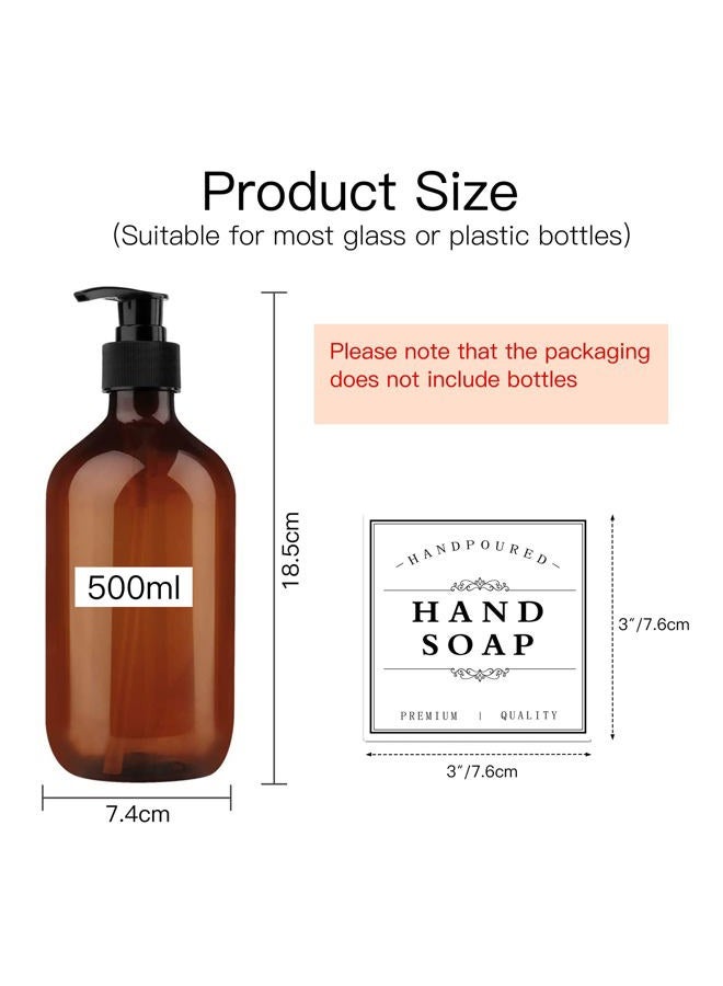 TESWEY Bathroom Bottle Labels, Retro Style Container Labels for Glass or Plastic Bottles, Waterproof Labels for Hand Soap Shampoo Lotion Dispenser - Image 2