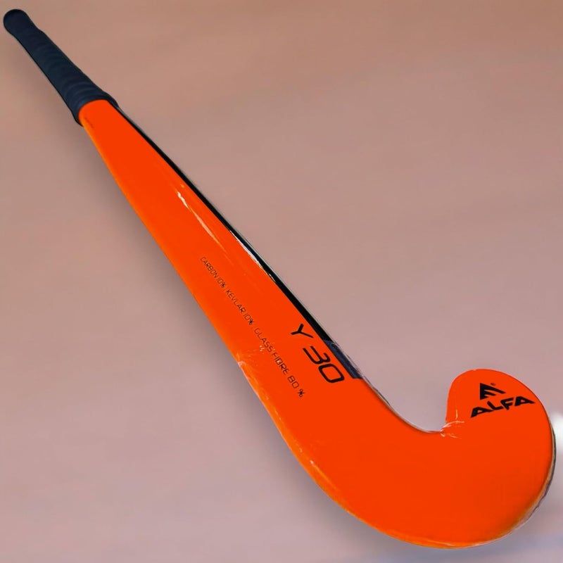 ALFA Y30 Limited Edition Carbon, Kevlar and Glass Fibre Composite Hockey Stick with Stick Bag (Orange, 37 Inch) - Image 3