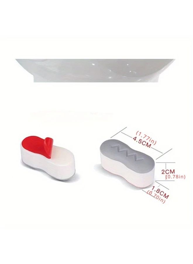 4pcs Self Adhesive Toilet Seat Bumpers White And Gray Strong Grip Lid Stoppers Spacers Scratch Protection Easy Install Bathroom Accessories Toilet Seat Buffer Adhesive Pad - Image 2