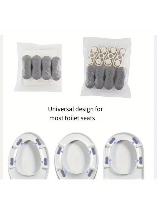 4pcs Self Adhesive Toilet Seat Bumpers White And Gray Strong Grip Lid Stoppers Spacers Scratch Protection Easy Install Bathroom Accessories Toilet Seat Buffer Adhesive Pad - Image 4