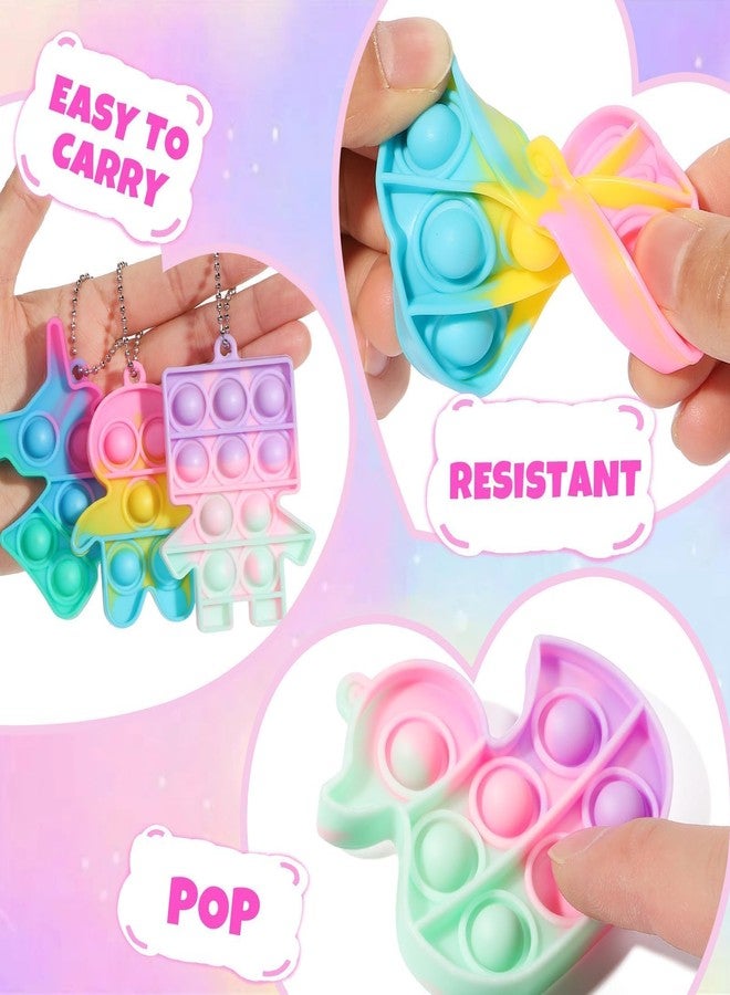 Asoulin 24PCS Unicorn Pop Fidget Keychain Easter Gifts Party Favors for Kids 4-8 8-12 Easter Egg Fillers Goodie Bag Stuffer Classroom Treasure Box Toy Carnival Prizes Pinata Birthday Return Gifts for Boy Girl - Image 5