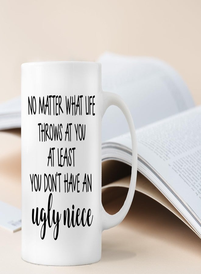 QASHWEY Aunt Mug, Uncle Mug, Funny AuntUncle Gifts from Niece, AuntUncle Mugs Tea Cup Gifts for Aunt Auntie Uncle, Funny At Least You Don't Have an Ugly Niece Coffee Mugs Cups Ceramic 11oz - Image 4