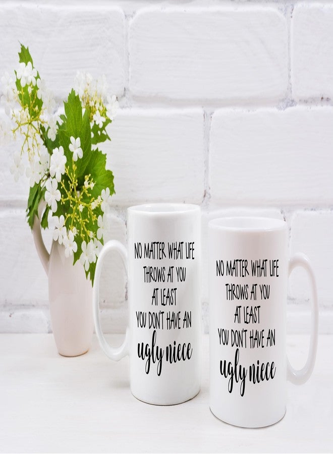 QASHWEY Aunt Mug, Uncle Mug, Funny AuntUncle Gifts from Niece, AuntUncle Mugs Tea Cup Gifts for Aunt Auntie Uncle, Funny At Least You Don't Have an Ugly Niece Coffee Mugs Cups Ceramic 11oz - Image 5