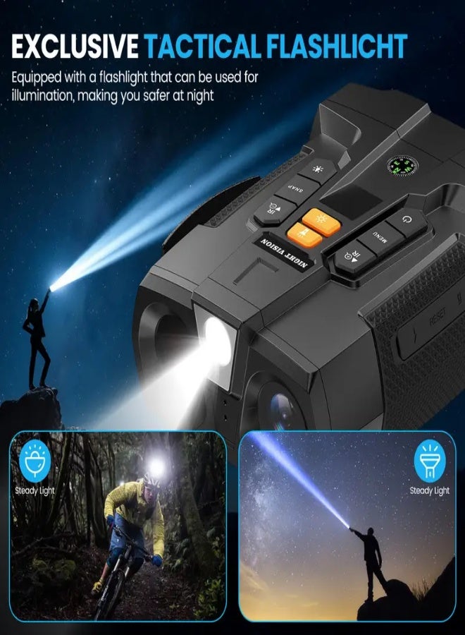 4K Ultra HD Night Vision Binoculars with 4.5-Inch Large Screen, 10X Digital Zoom, Infrared Vision, 5000mAh Rechargeable Battery, Built-in Flashlight & Manual Focus – Ideal for Camping, Wildlife, Hiking & Outdoor Exploration - Image 4