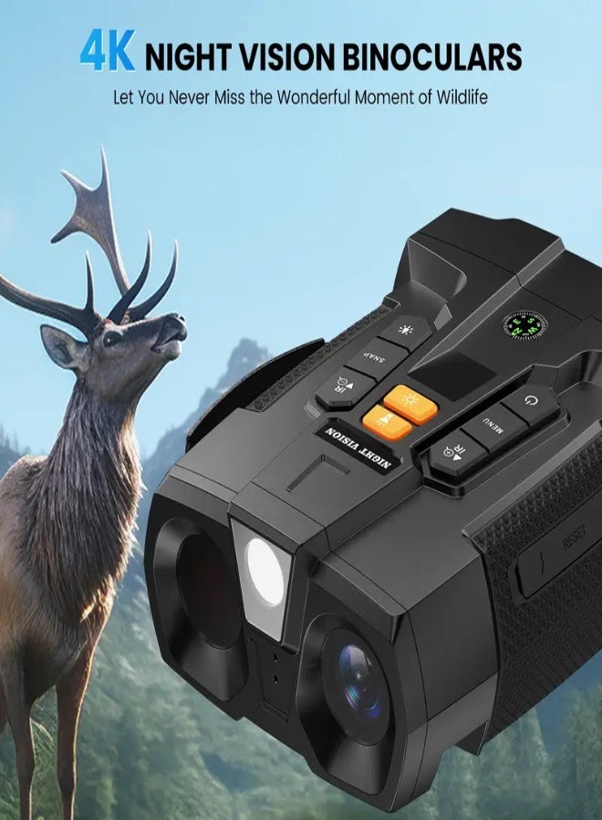 4K Ultra HD Night Vision Binoculars with 4.5-Inch Large Screen, 10X Digital Zoom, Infrared Vision, 5000mAh Rechargeable Battery, Built-in Flashlight & Manual Focus – Ideal for Camping, Wildlife, Hiking & Outdoor Exploration - Image 3