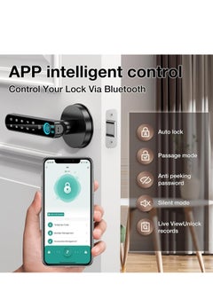 Sharpdo Sharpdo Smart Lock, Fingerprint Door Lock,  Smart Deadbolt with Key, Fringerprint, Electronic Digital Locks with Touchscreen.  - Image 2