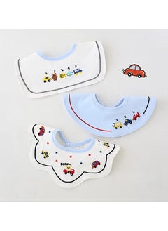 General Baby cartoon three-piece set waterproof bib baby eating saliva towel cotton three-piece combination is more intimate 