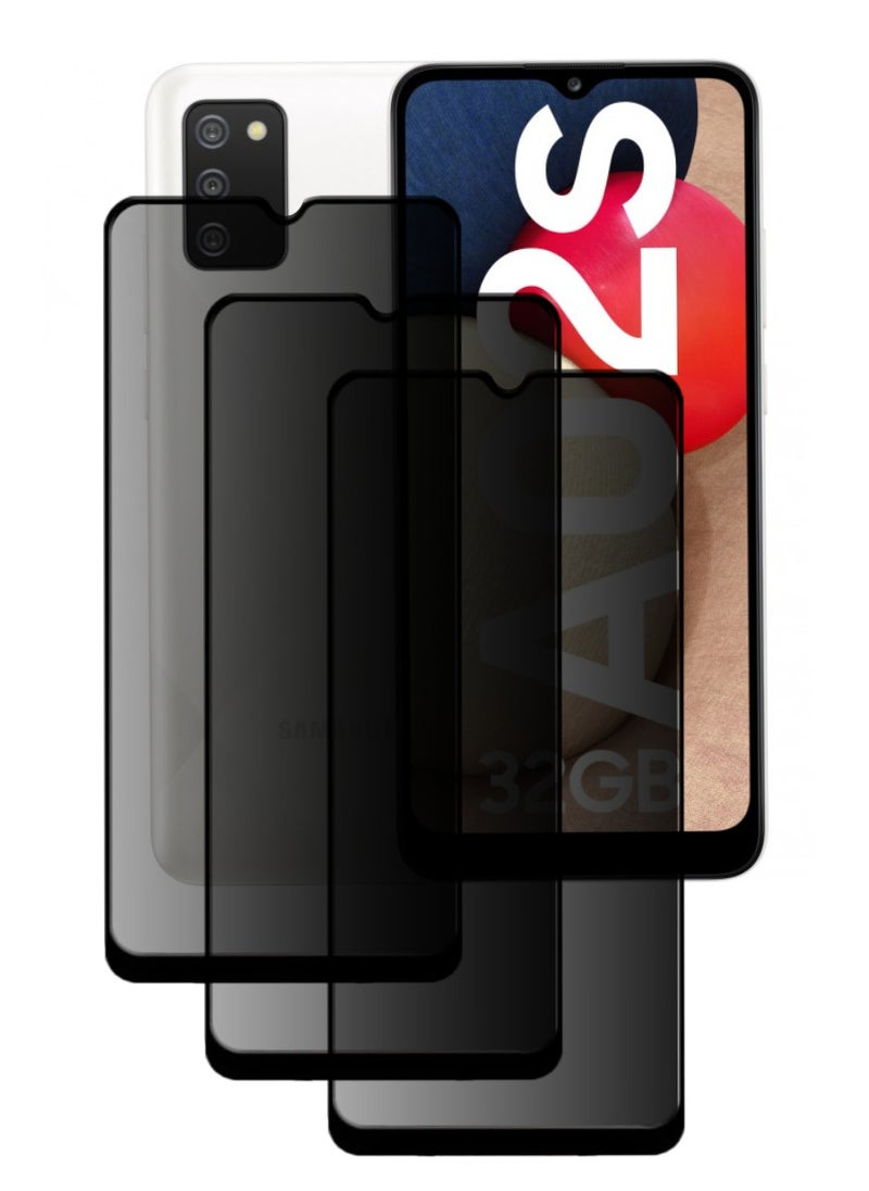 ESD 3 Pieces Tempered Dustproof Privacy Glass Screen Protector Compatible For Samsung Galaxy A02s - Image 1