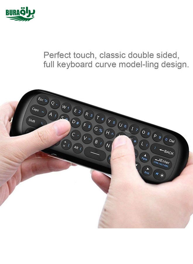 BURAQ - W1 Wireless QWERTY 57-Keys Keyboard 2.4G Air Mouse Remote Controller with LED Indicator for Android TV Box, Mini PC, Smart TV, Projector, HTPC, All-in-one PC / TV - Image 1